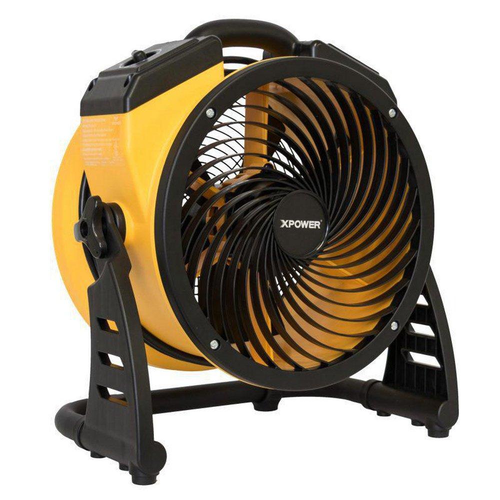 69 Watt 1100 CFM 0.6 Amp 4-Speed 11 in Axial Air Circulator Fan with Built-in 3-Hour Timer in Yellow 