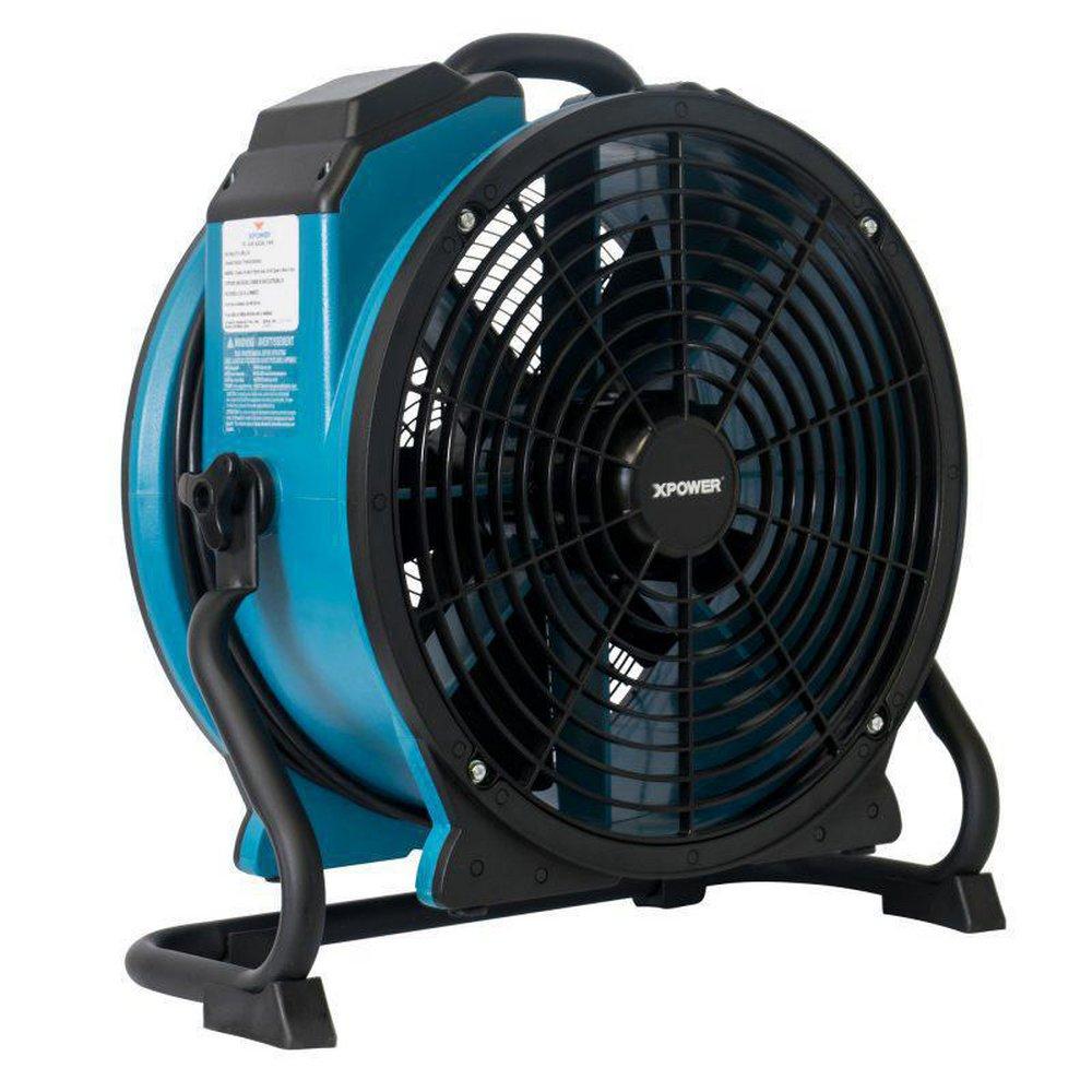 1/3 HP 3600 CFM 2.8 Amps 4-Speed 18 in Axial Air Circulator Fan with Built-in 3-Hour Timer in Blue 