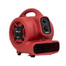 1/5 HP 800 CFM 2.3 Amps 3-Speed Mini Mighty Centrifugal Air Mover with Built-in Power Outlets for Daisy Chain & 3-Hour Timer in Red