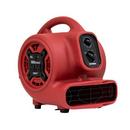 1/5 HP 800 CFM 2.3 Amps 3-Speed Mini Mighty Centrifugal Air Mover with Built-in Power Outlets for Daisy Chain & 3-Hour Timer in Red 