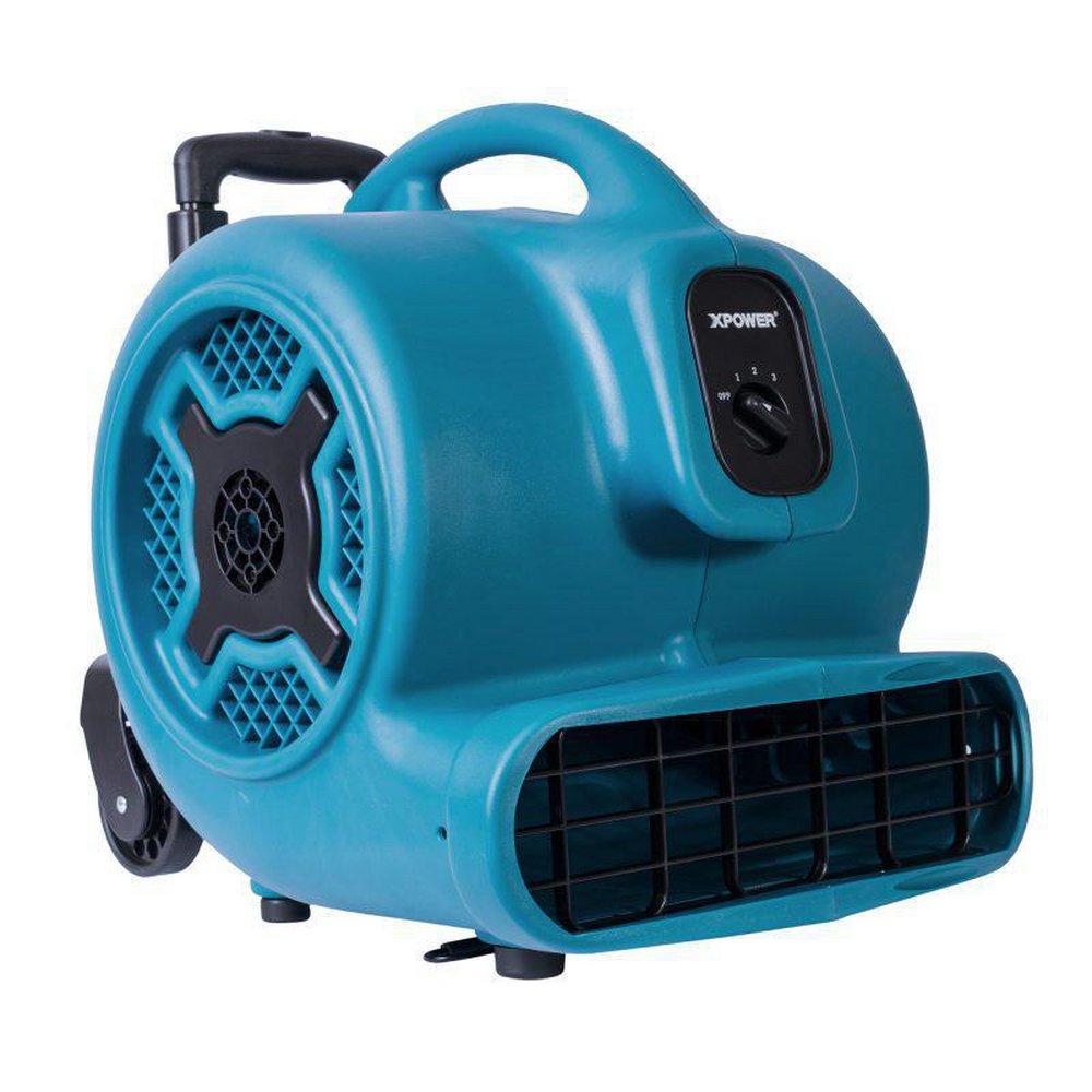 1 HP 3600 CFM 8.5 Amp Centrifugal Air Move with Telescopic Handle & Wheels in Blue 