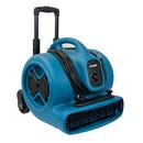 1/2 HP 2800 CFM 5.0 Amps 3-Speed Centrifugal Air Mover with Telescopic Handle Wheels & Carpet Clamp in Blue 