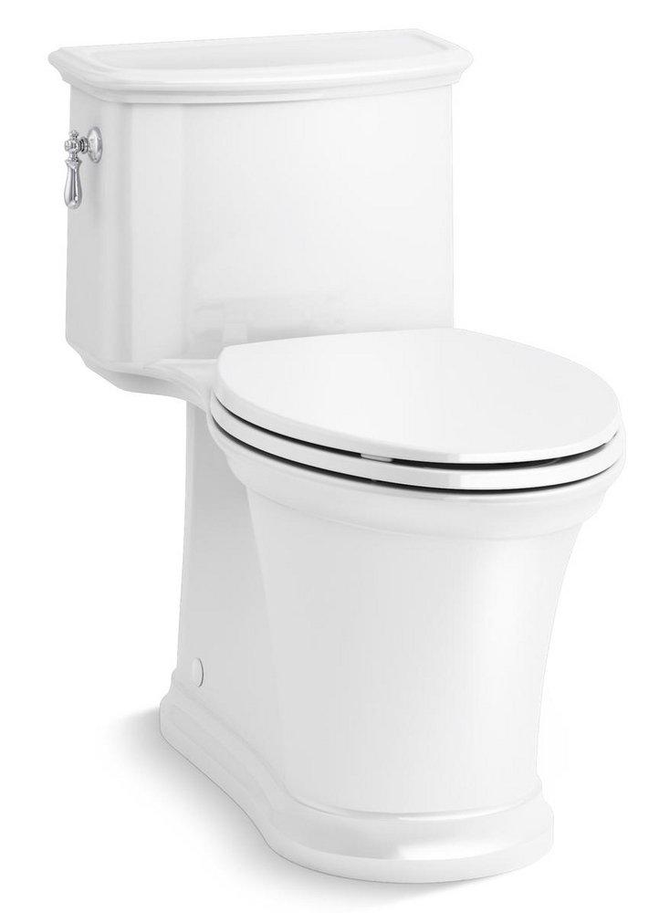 KOHLER White 1.28 gpf Elongated Floor Mount One Piece Toilet 