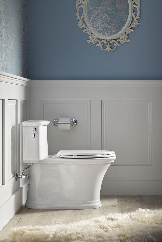 KOHLER White 1.28 gpf Elongated Floor Mount One Piece Toilet 