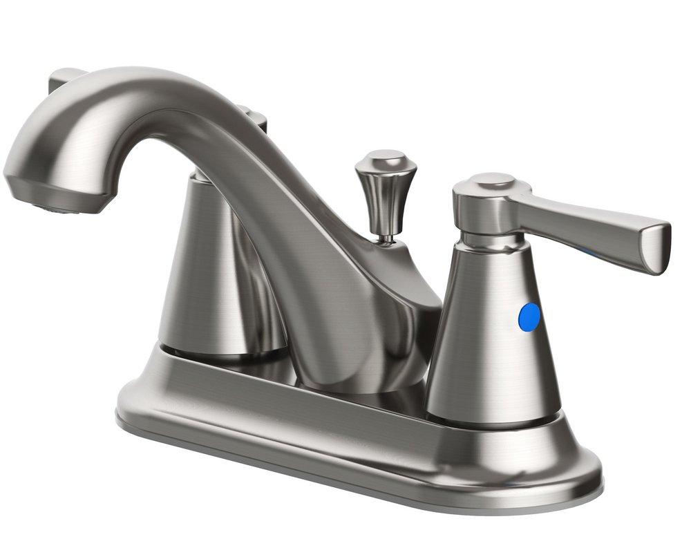 PROFLO&reg; Brushed Nickel Two Handle Centerset Bathroom Sink Faucet 