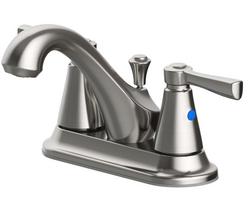 Two Handle Centerset Bathroom Sink Faucet in Brushed Nickel