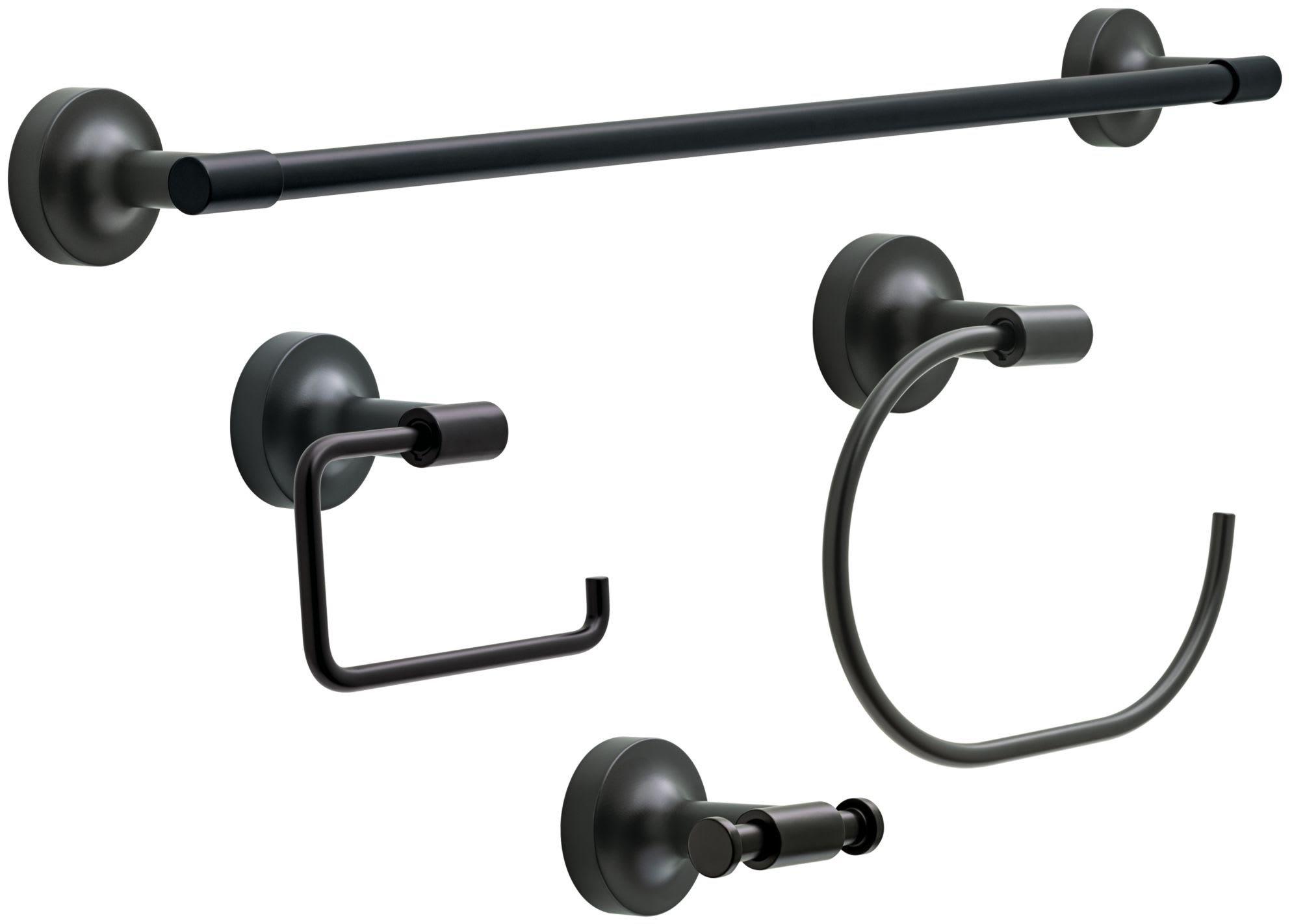 Liberty Hardware Matte Black 24 in. Bathroom Kit (Piece of 4) 
