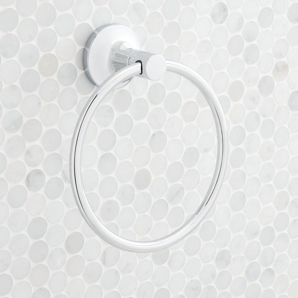 Signature Hardware Polished Chrome Round Closed Towel Ring 