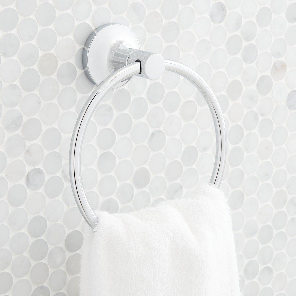 Signature Hardware Polished Chrome Round Closed Towel Ring 