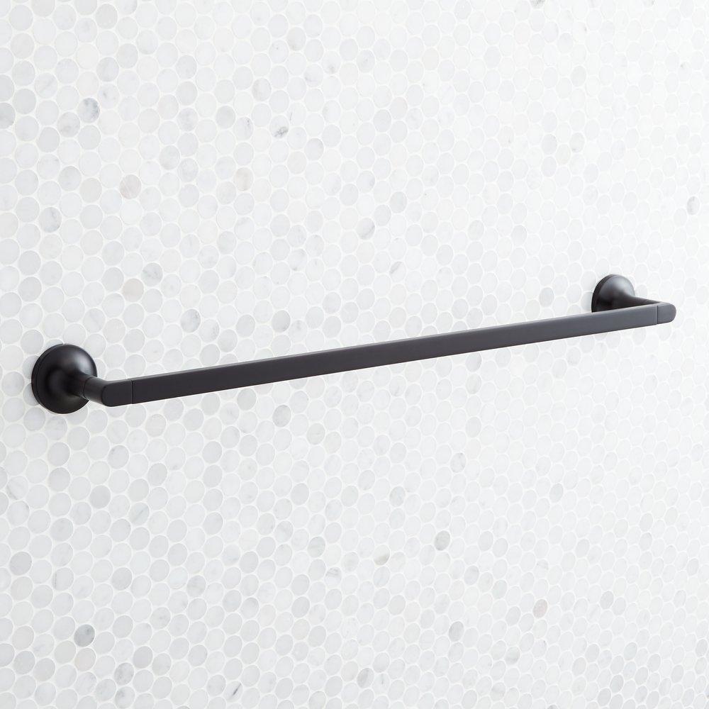 Signature Hardware Matte Black 24 in. Towel Bar 