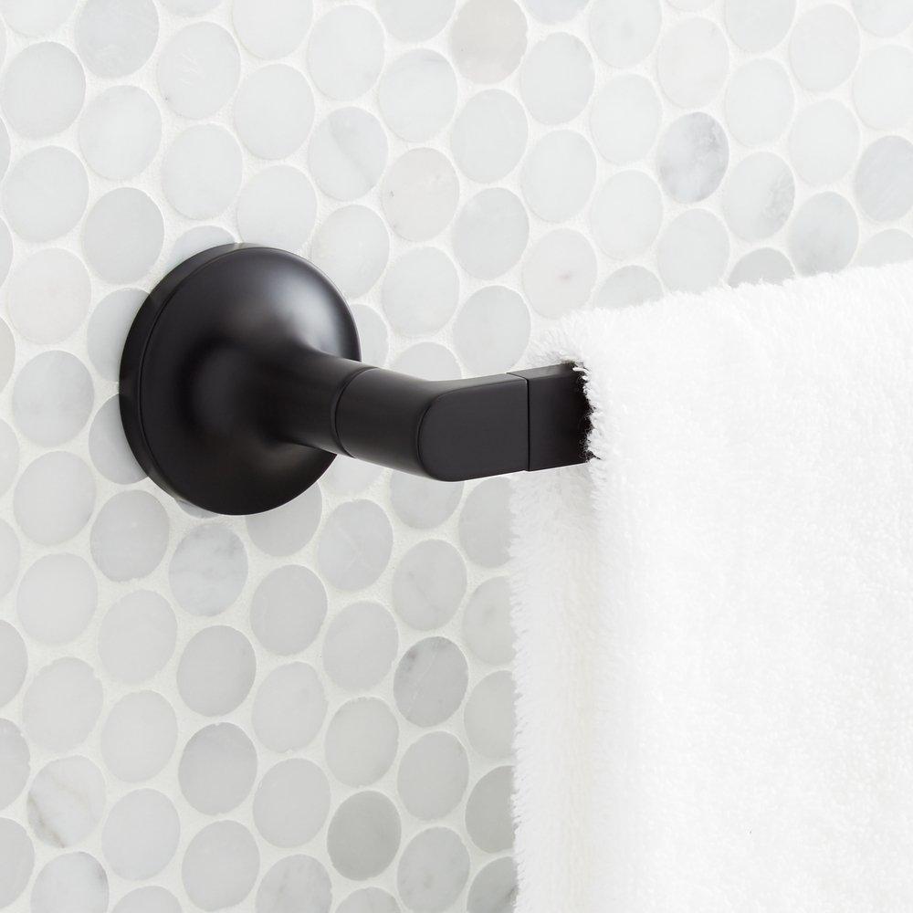 Signature Hardware Matte Black 24 in. Towel Bar 