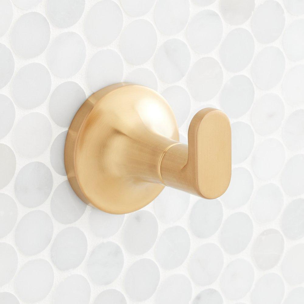Signature Hardware Brushed Gold 1-Hook Robe Hook 