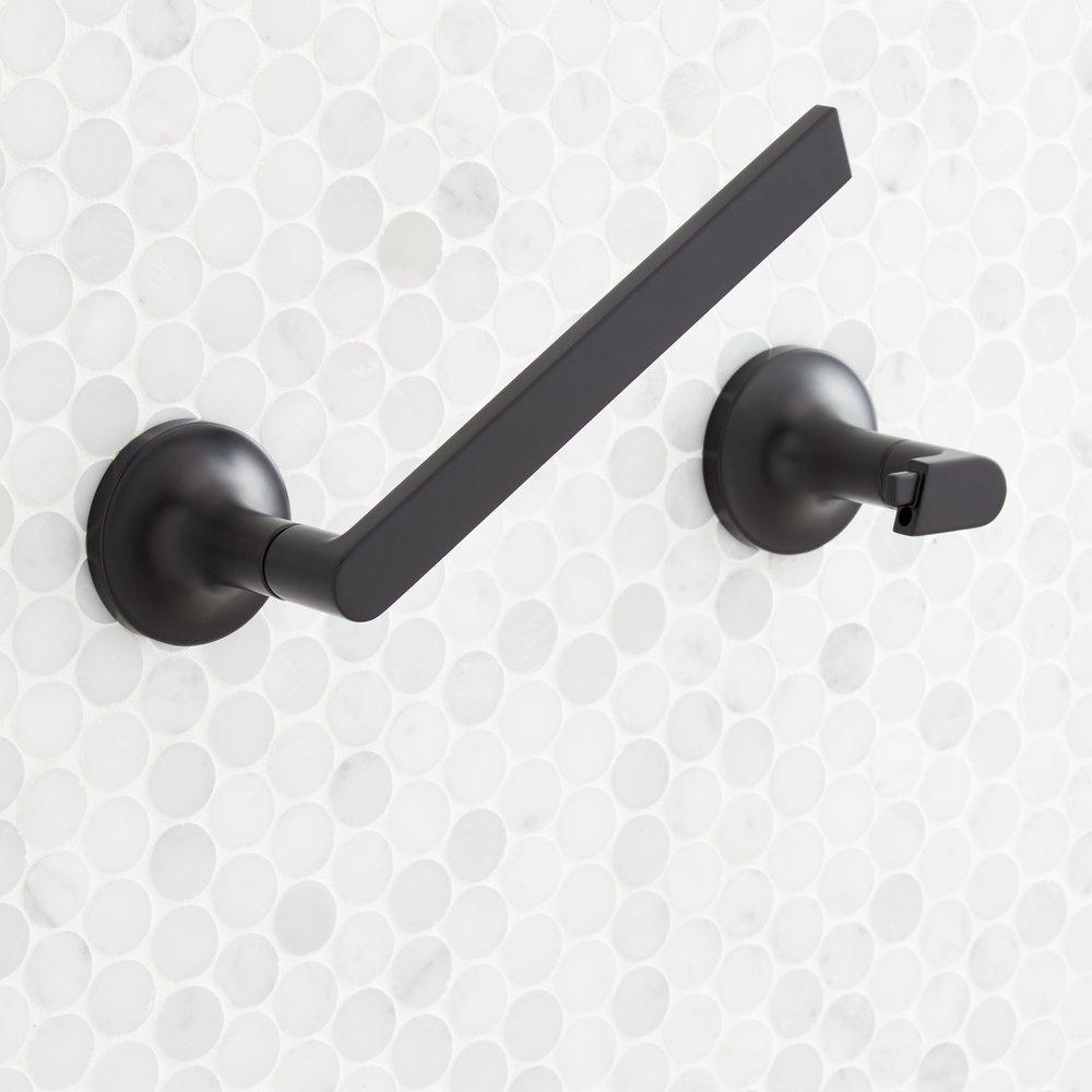 Signature Hardware Matte Black Wall Toilet Tissue Holder 