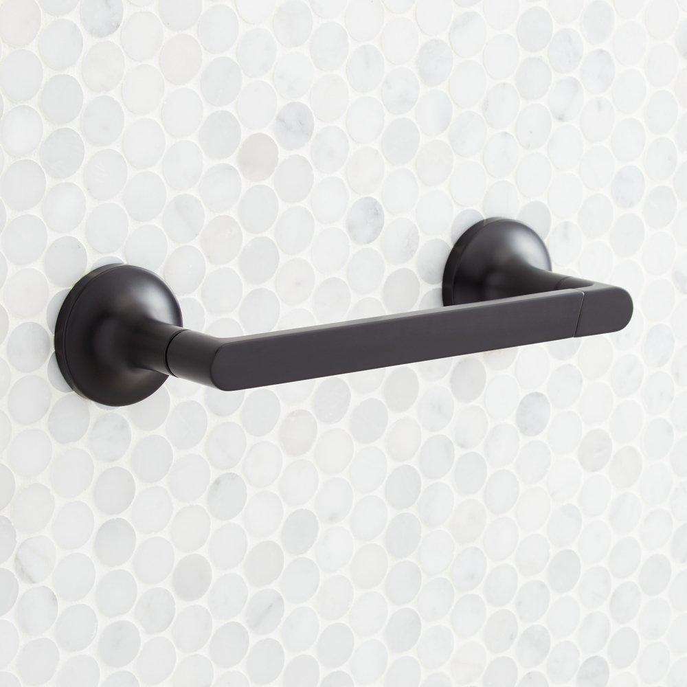 Signature Hardware Matte Black Wall Toilet Tissue Holder 