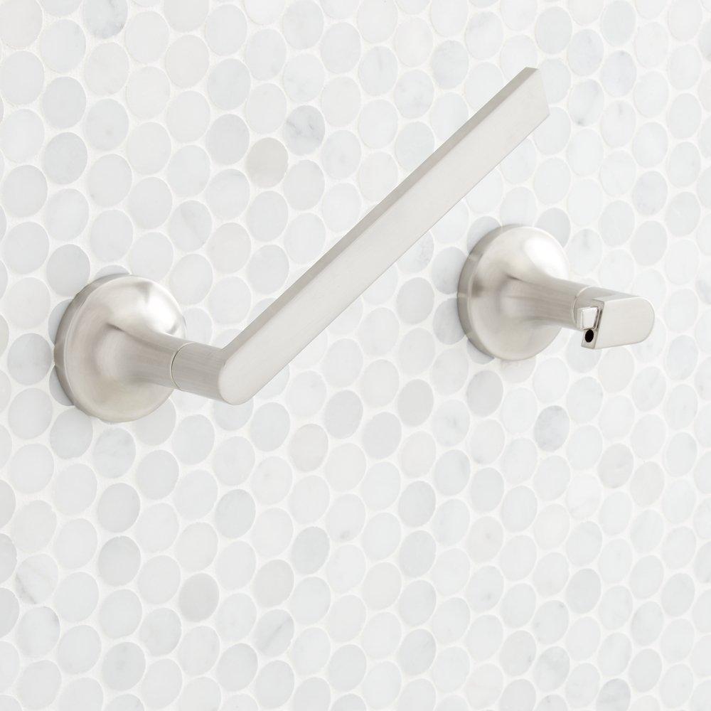 Signature Hardware Brushed Nickel Wall Toilet Tissue Holder 