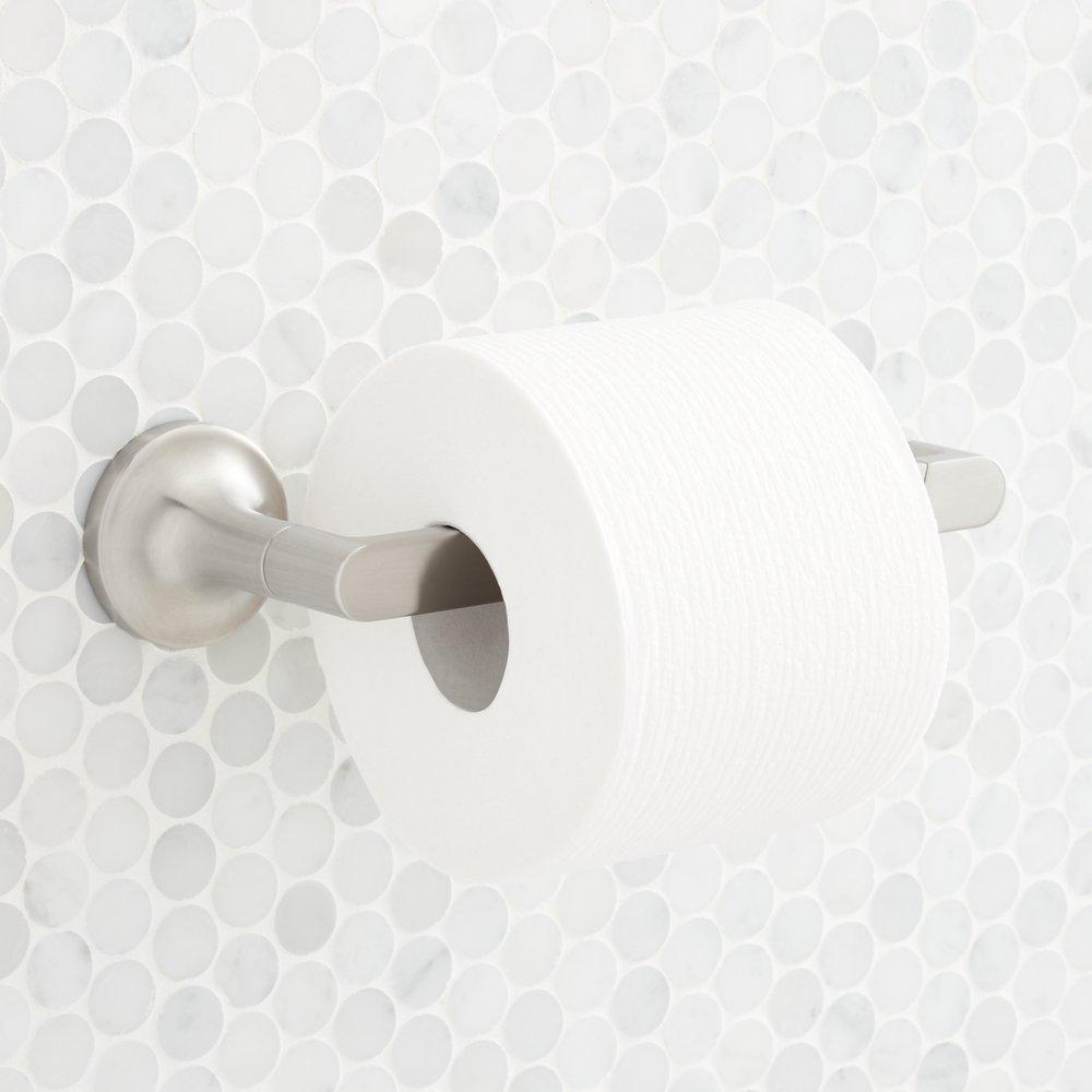 Signature Hardware Brushed Nickel Wall Toilet Tissue Holder 