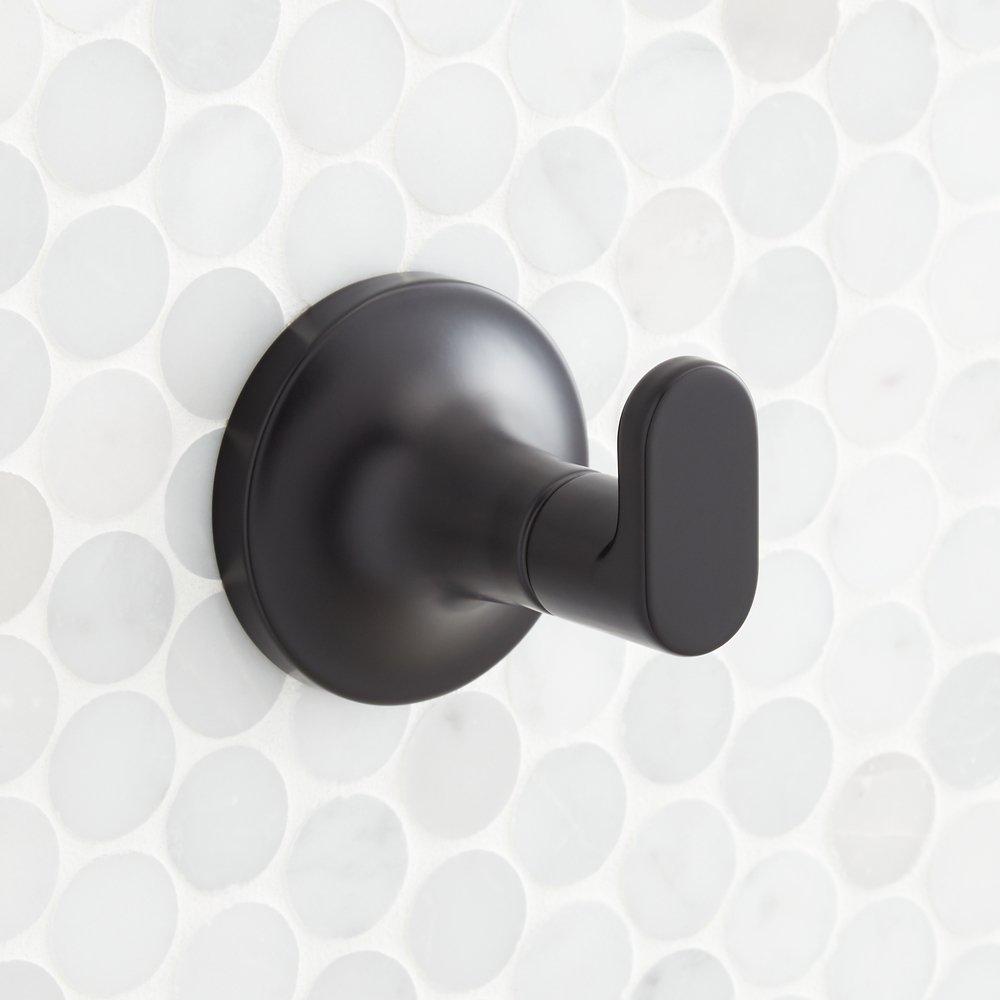 Signature Hardware Matte Black 1-Hook Robe Hook 