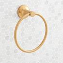 Signature Hardware Brushed Gold Round Closed Towel Ring 