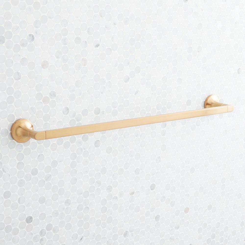 Signature Hardware Brushed Gold 24 in. Towel Bar 