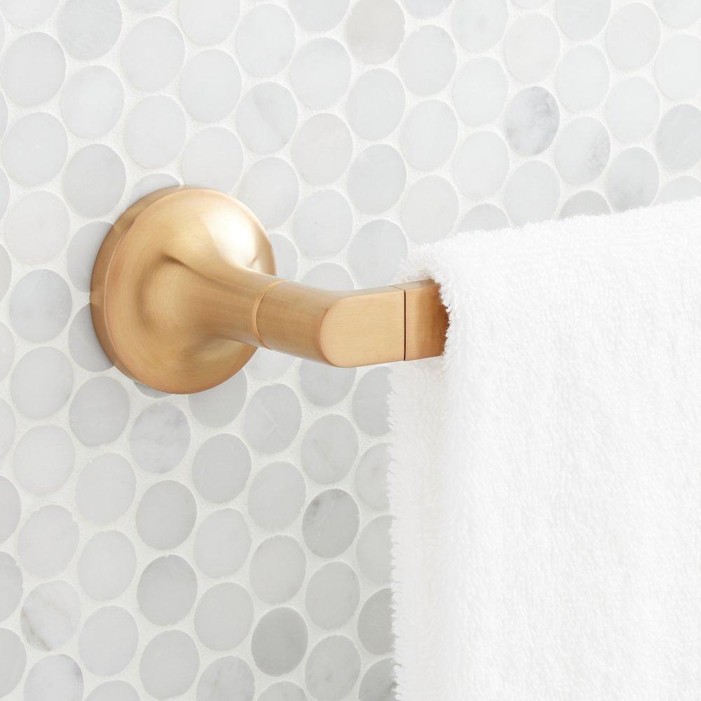 Signature Hardware Brushed Gold 24 in. Towel Bar 