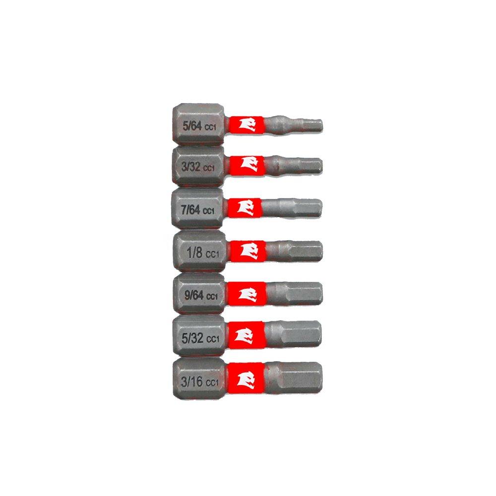 7?Piece Hex Drive Bit Set with 1 in. Insert, High?Durability 