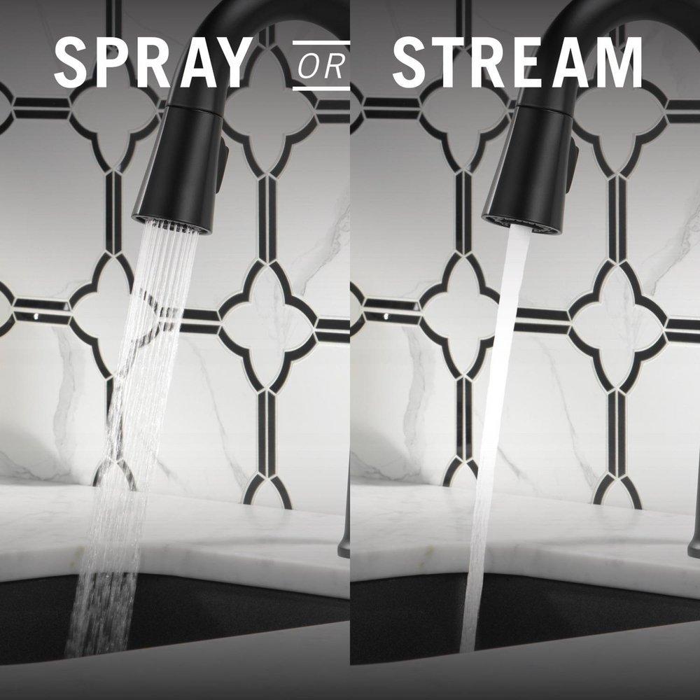 Delta Faucet Matte Black Single Handle Pull Down Bar Faucet 