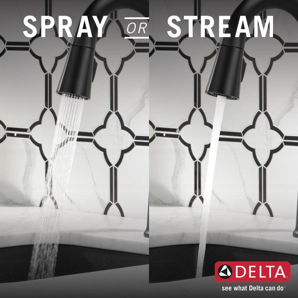 Delta Faucet Matte Black Single Handle Pull Down Bar Faucet 