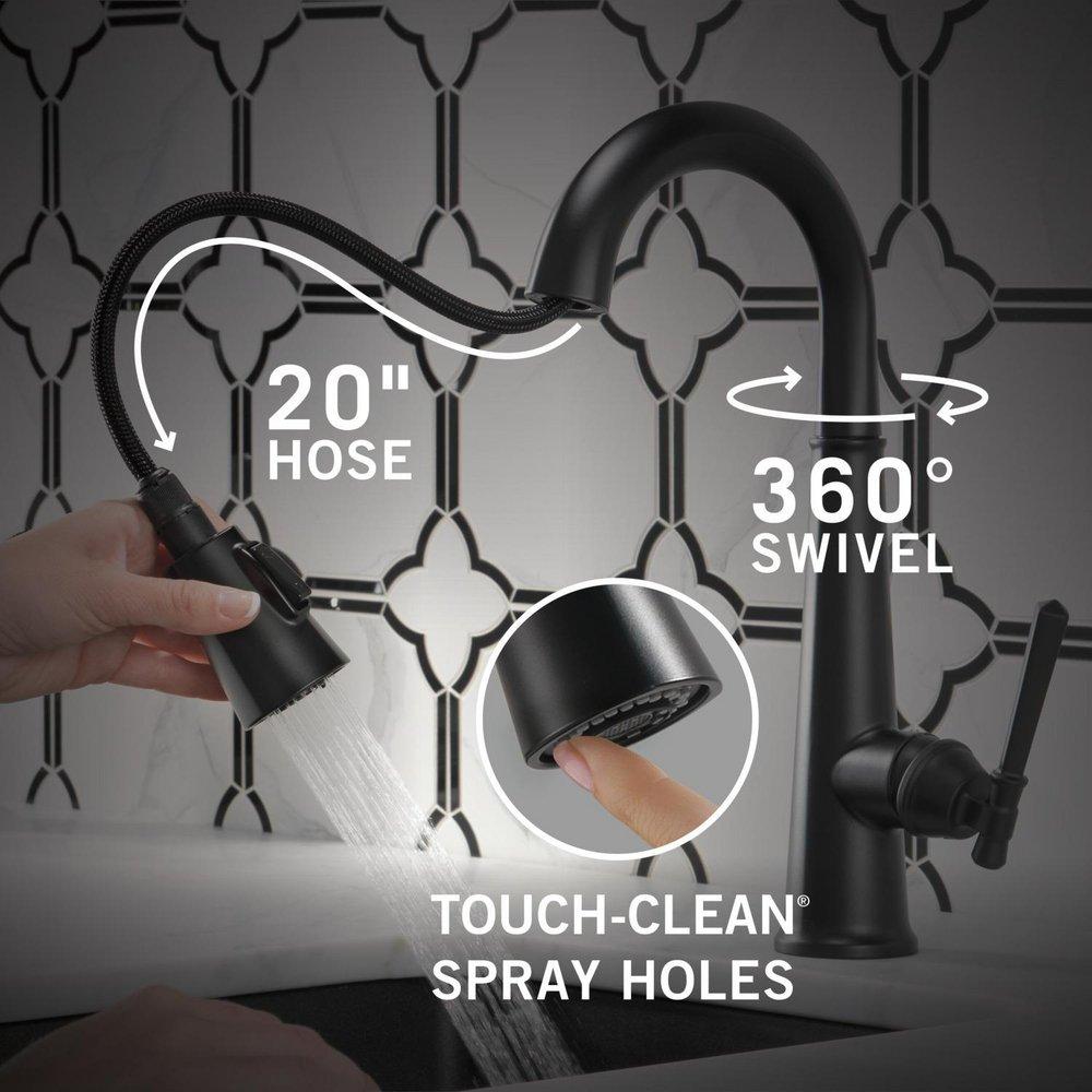 Delta Faucet Matte Black Single Handle Pull Down Bar Faucet 