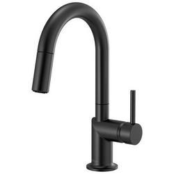 Single Handle Pull Down Bar Faucet in Matte Black (Handle Sold Separately)