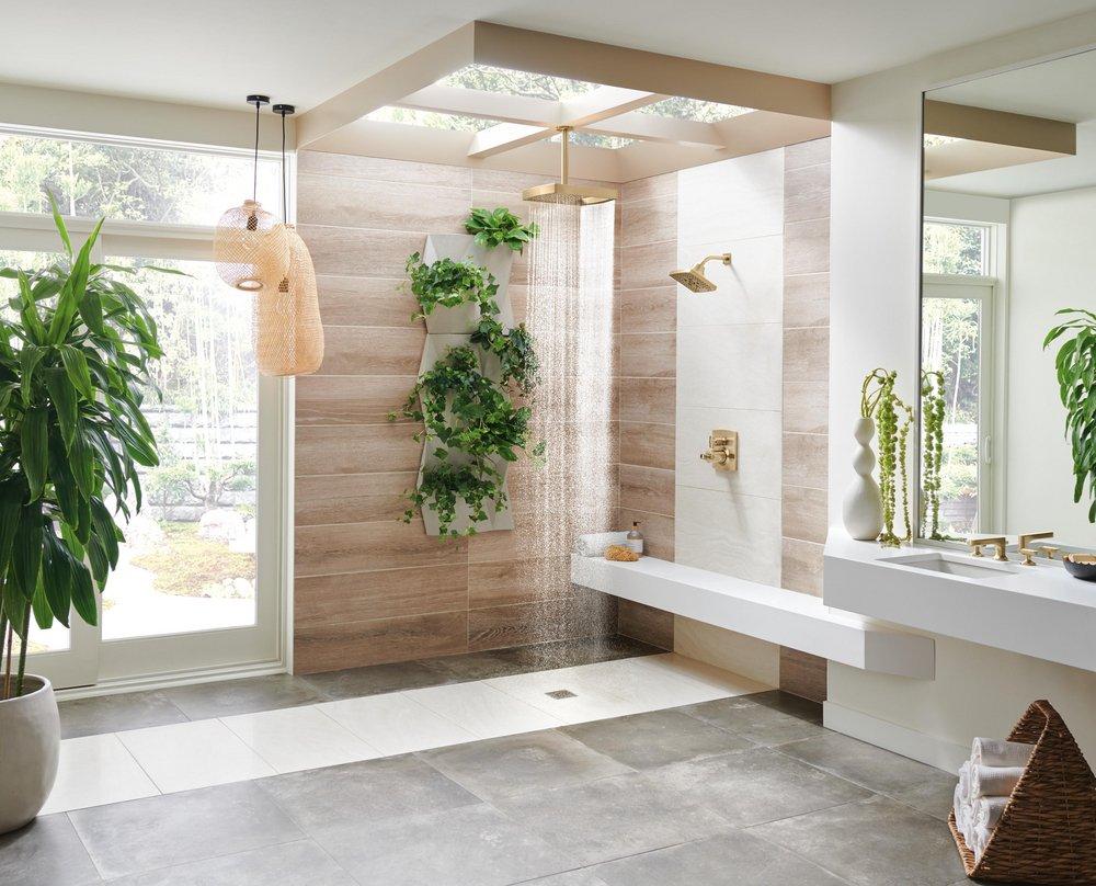 Brizo Luxe Gold Multi Function Canopy Spray, Full Spray and Full Spray with Canopy Showerhead 