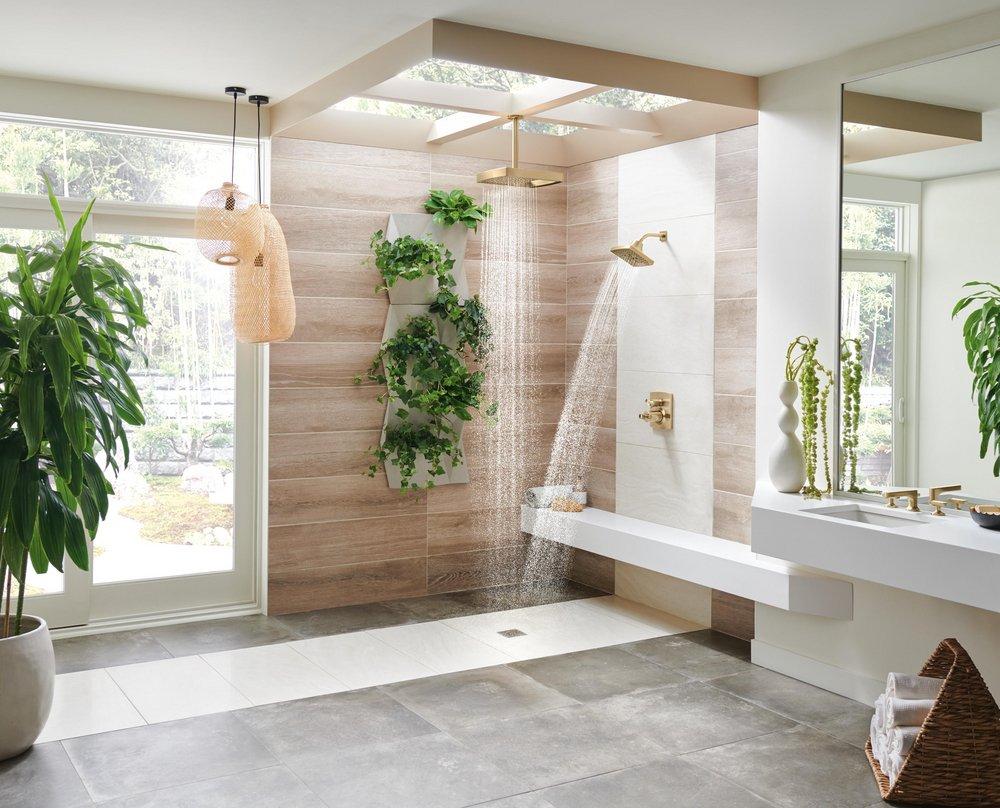 Brizo Luxe Gold Multi Function Canopy Spray, Full Spray and Full Spray with Canopy Showerhead 