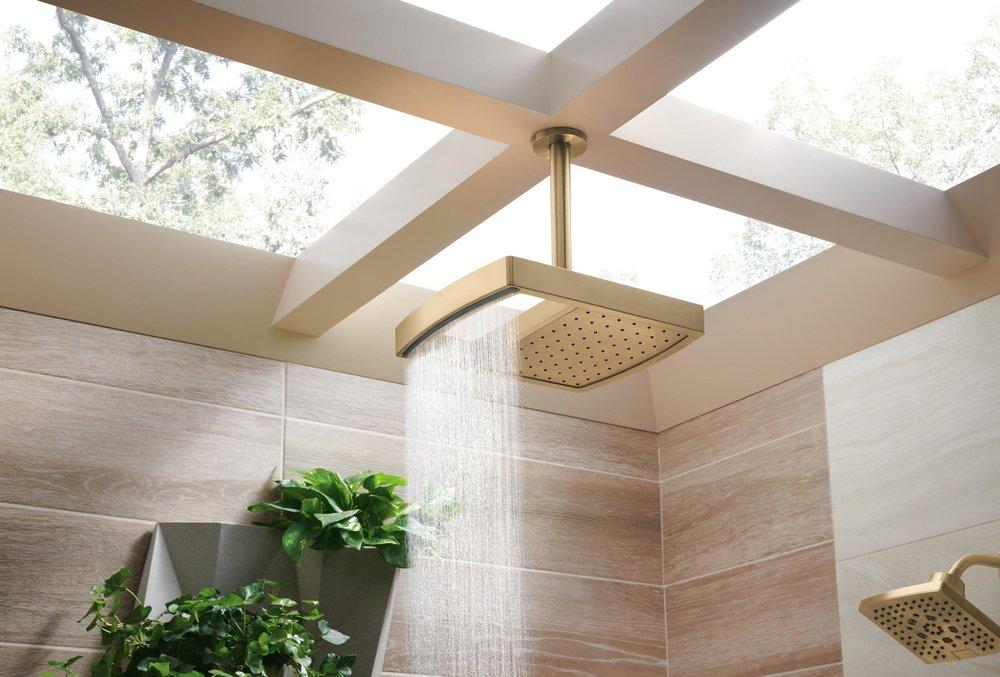 Brizo Luxe Gold Multi Function Canopy Spray, Full Spray and Full Spray with Canopy Showerhead 