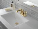 Peerless&reg; Polished Brass Two Handle Centerset Bathroom Sink Faucet 