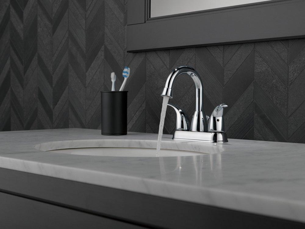 Peerless&reg; Chrome Two Handle Centerset Bathroom Sink Faucet 