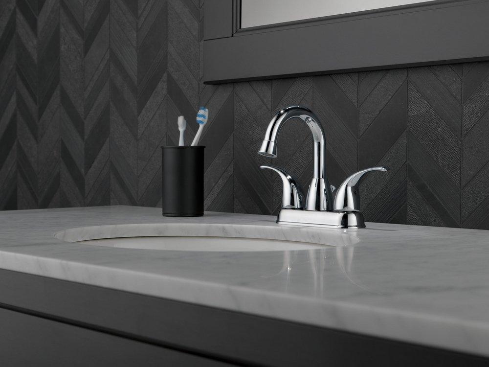 Peerless&reg; Chrome Two Handle Centerset Bathroom Sink Faucet 