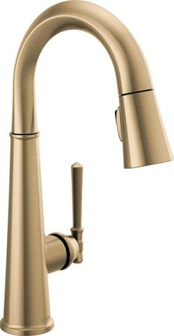 Single Handle Pull Down Bar Faucet in Lumicoat® Champagne Bronze