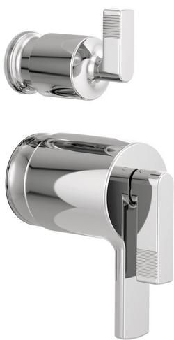 Thermostatic Valve with Integrated Diverter Trim Lever Handle Kit in Chrome