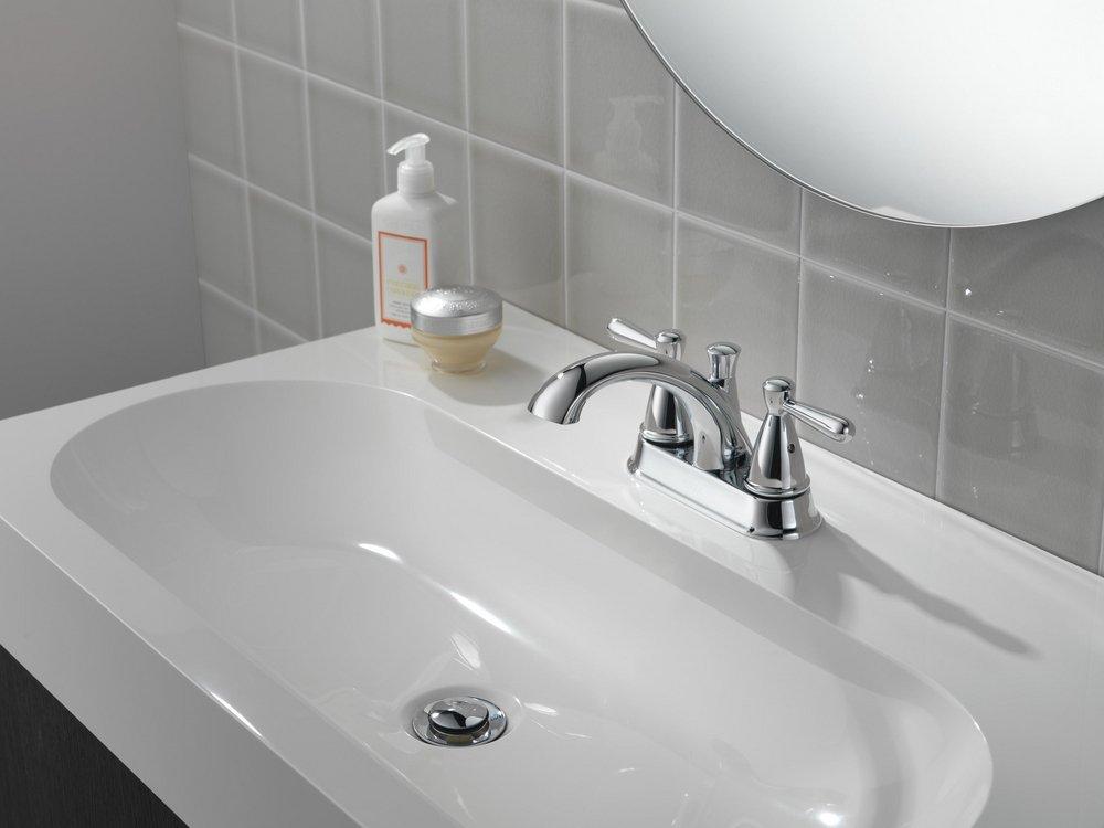 Peerless&reg; Chrome Two Handle Centerset Bathroom Sink Faucet 