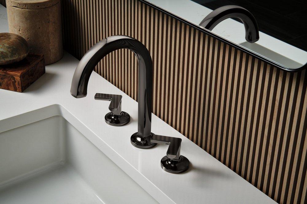 Brizo Brilliance Black Onyx Widespread Lavatory Cross Handles 