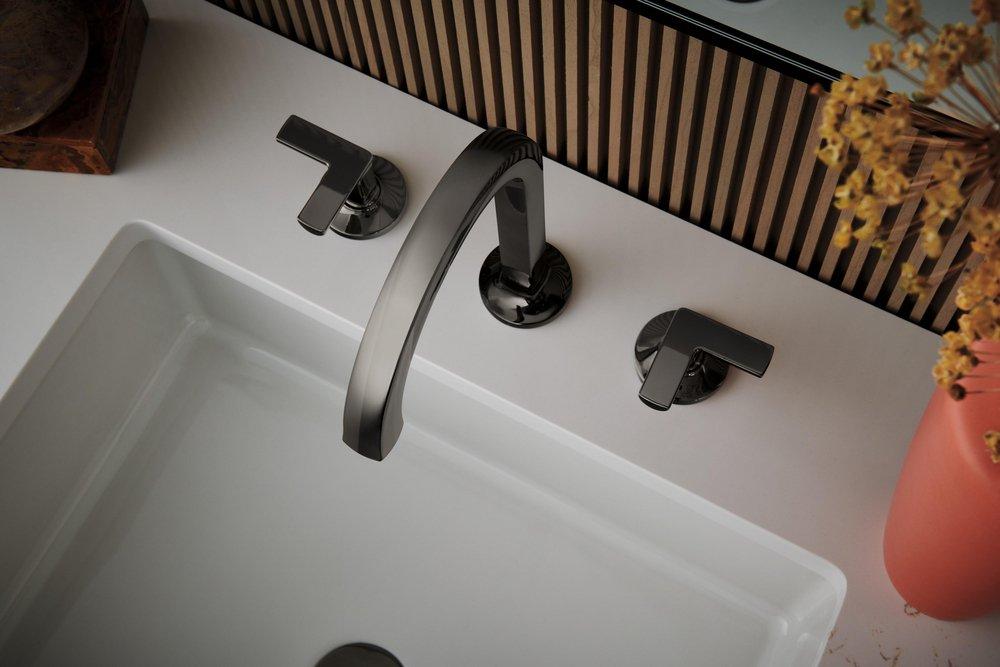 Brizo Brilliance Black Onyx Widespread Lavatory Cross Handles 
