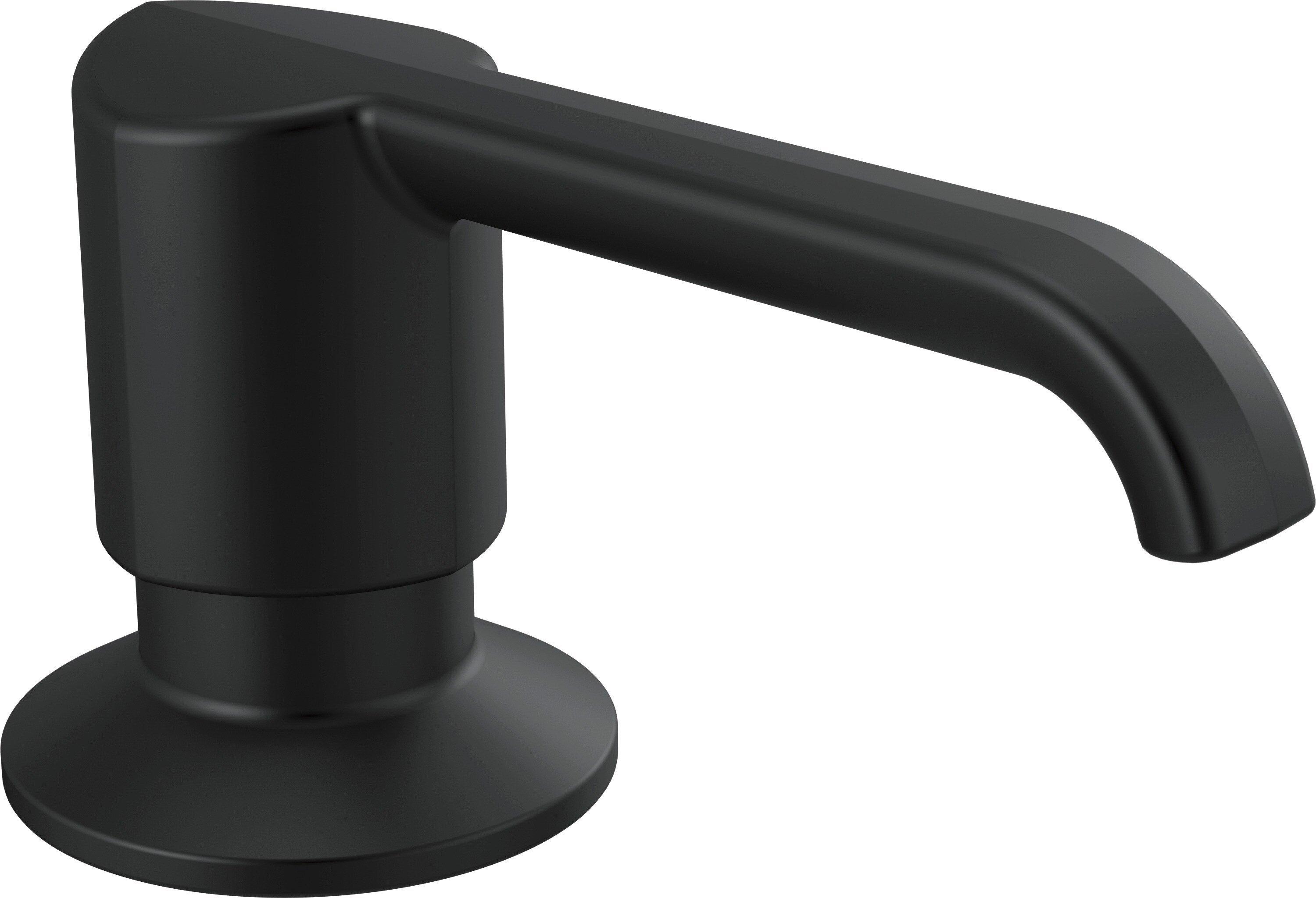 Delta Faucet Matte Black 2-5/8 in. 13 oz. Kitchen Soap Dispenser 