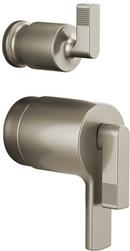 Thermostatic Valve with Integrated Diverter Trim Lever Handle Kit in Luxe Nickel