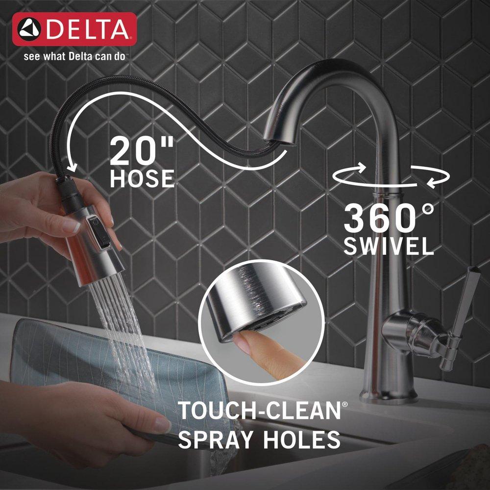 Delta Faucet Arctic Stainless Single Handle Pull Down Bar Faucet 
