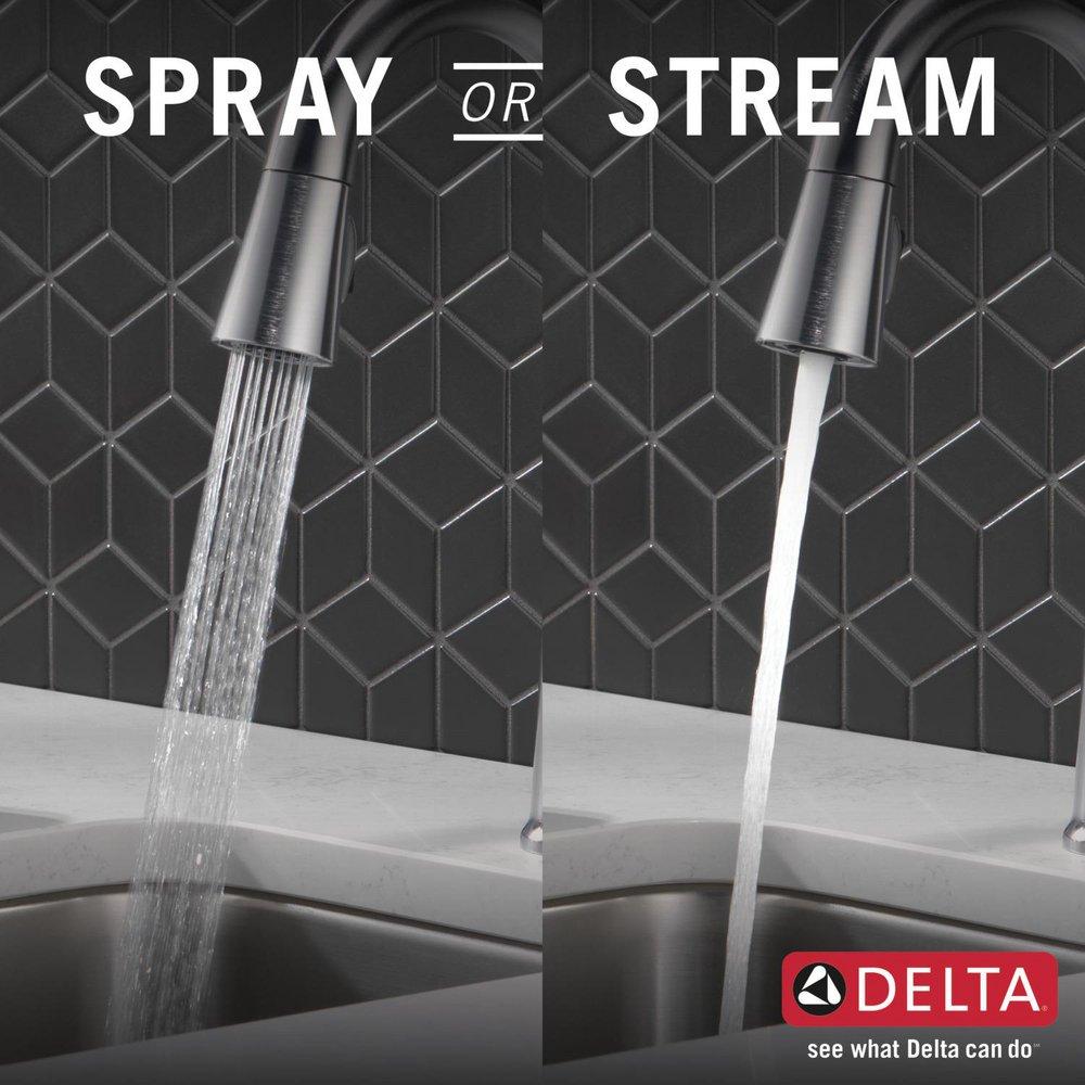 Delta Faucet Arctic Stainless Single Handle Pull Down Bar Faucet 