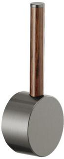 Pull-Down Faucet Wood Lever Handle in Luxe Steel