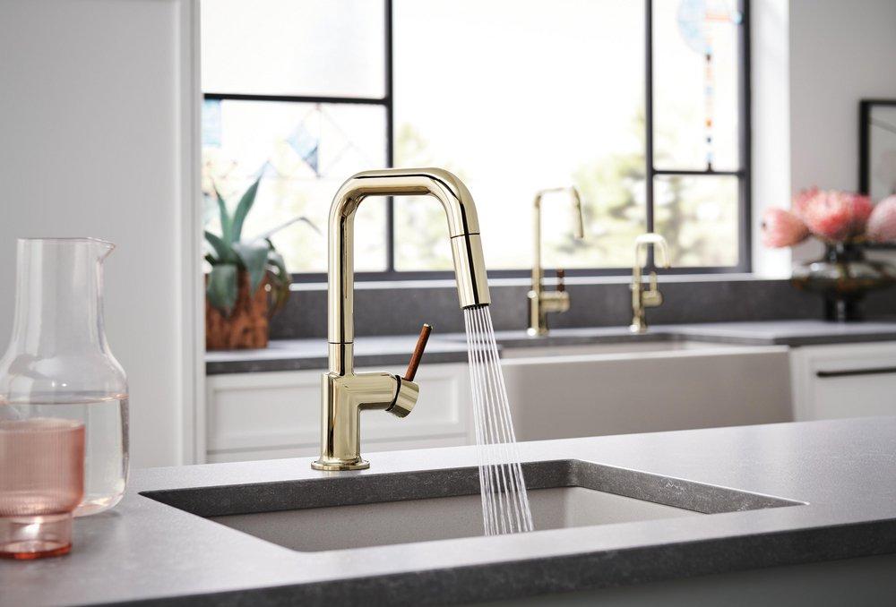 Brizo Polished Nickel Pull Down Kitchen Faucet 