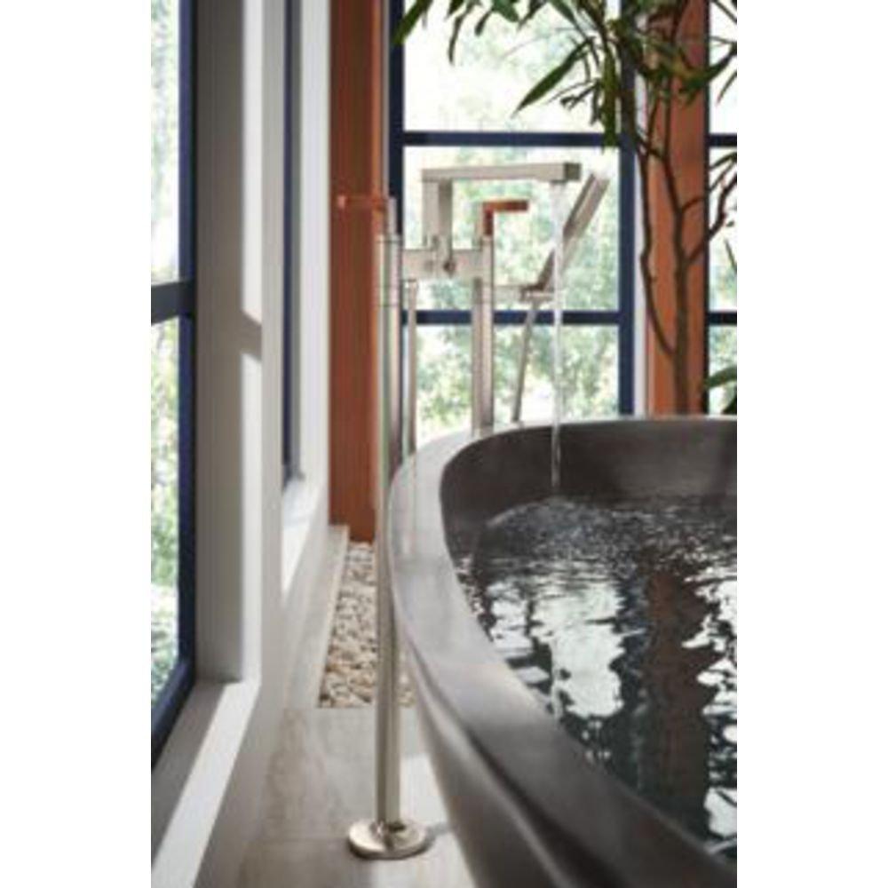 Brizo Luxe Nickel 1/2 x 30-1/2 in. Slip Solid Brass Tub Filler Union 