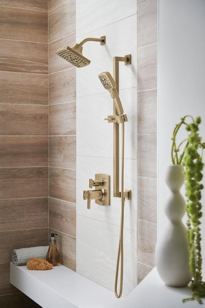 Brizo Brilliance&reg; Luxe Gold&reg; Three Handle Bathtub & Shower Faucet (Trim Only) 