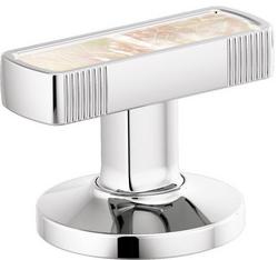 Widespread Lavatory Knob with Mother of Pearl Inlay Handle Kit in Polished Chrome