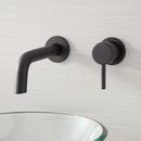 Single Handle Wall Mount Bathroom Sink Faucet in Matte Black